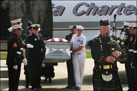 Joe - Solo Piper At Funeral In Formal Marine Corps Attire